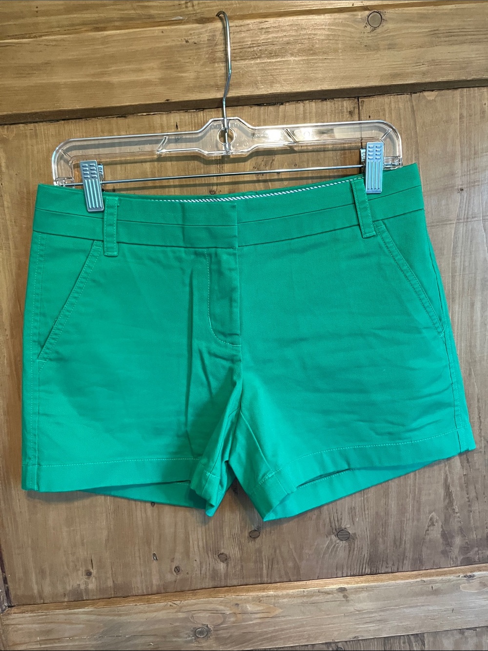 J. Crew 4” Kelly Green Cotton Chino Shorts 2